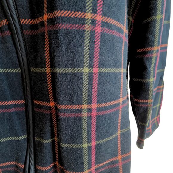 Talbots XL P Navy Blue Plaid Knit Jacket - Picture 10 of 15